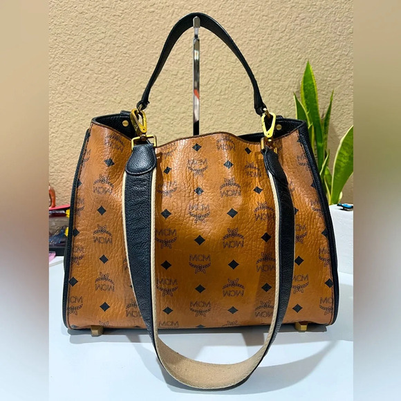 MCM Handbags - MCM COGNAC VISETOS HOBO